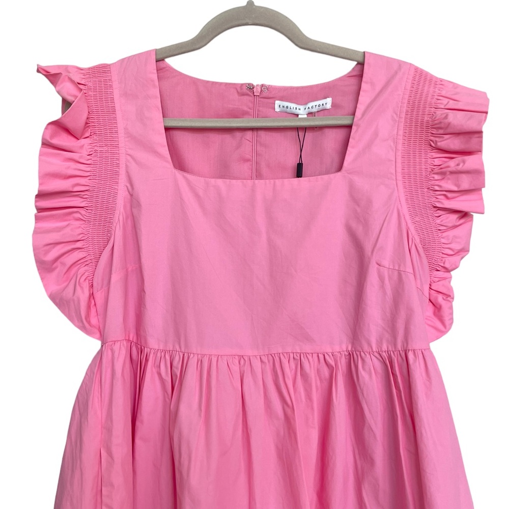 NEW! English Factory Pink Ruffled Mini Dress - Picture 6 of 11